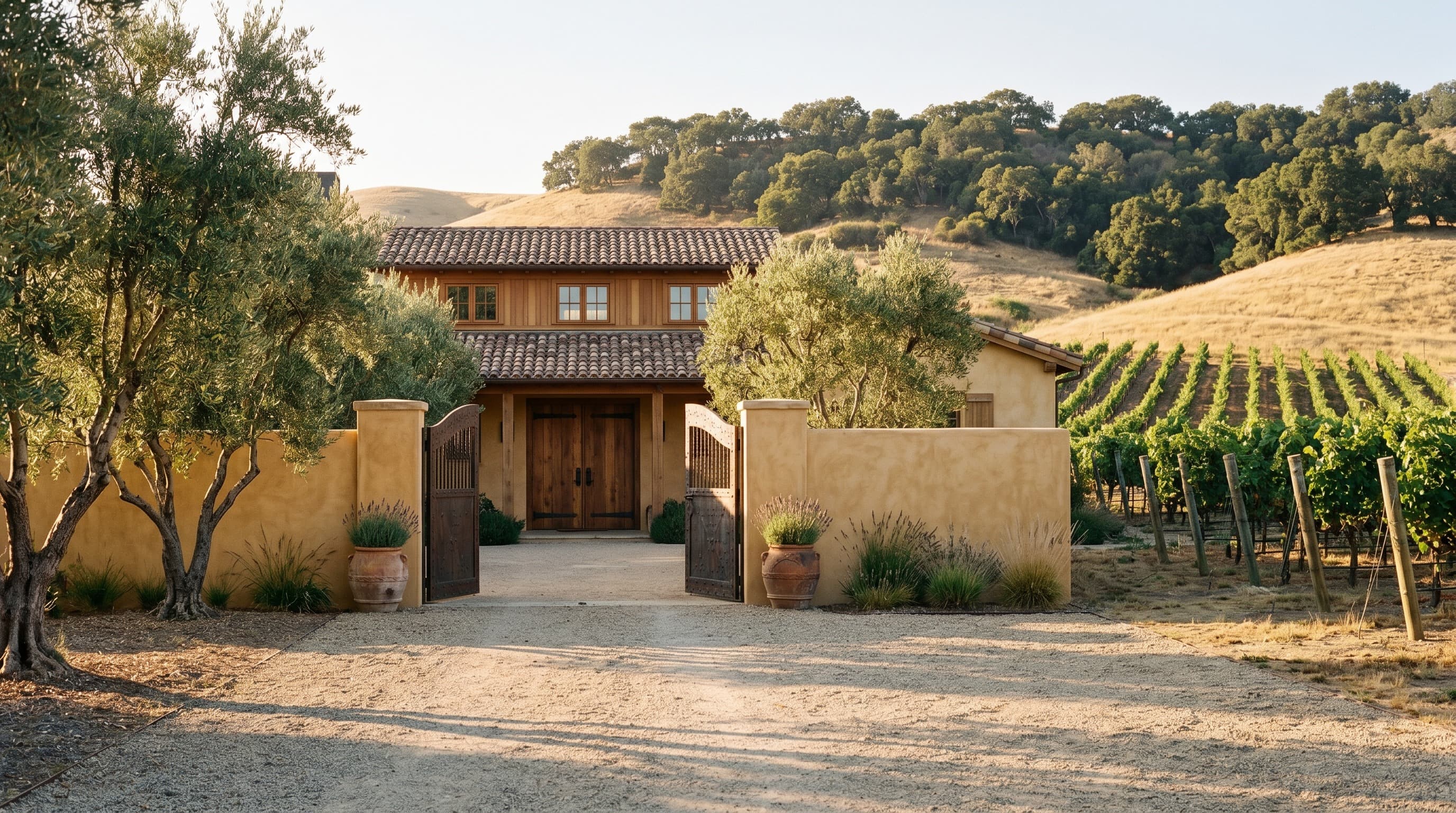 Happy Canyon Ranch, Santa Ynez Valley, CA — exterior approach