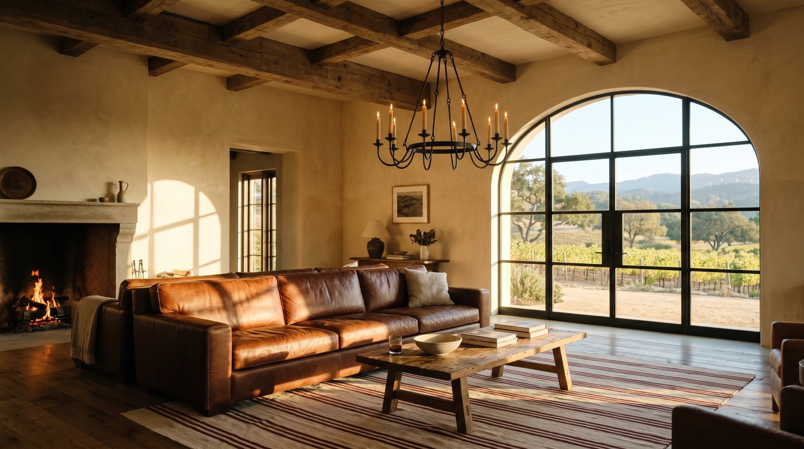 Happy Canyon Ranch — living room, north elevation, morning