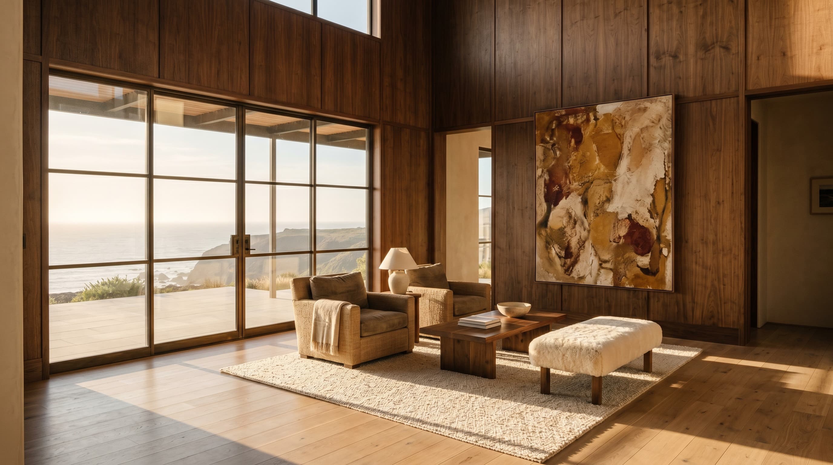 Las Palmas Ridge — living room, north elevation, morning