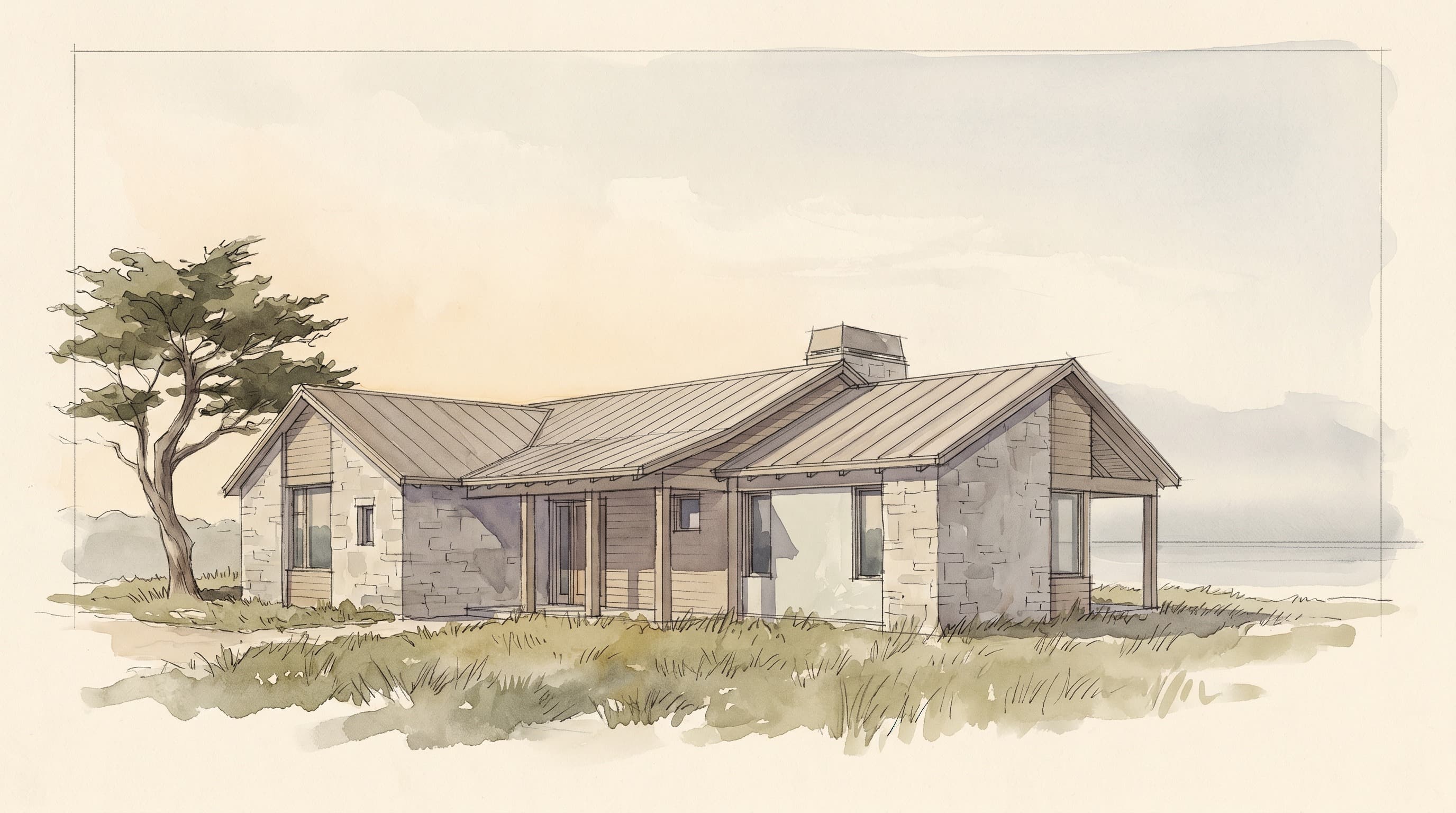 The Pebble Beach Stone House, Pebble Beach (17-Mile Drive), CA — architectural render