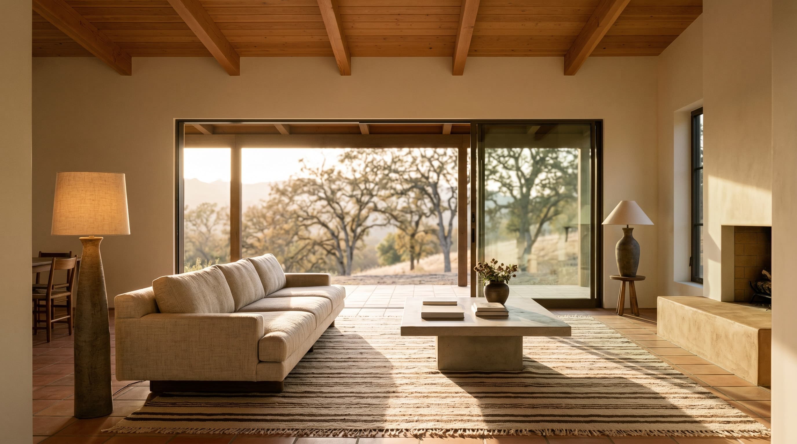 Sycamore Canyon — living room, north elevation, morning